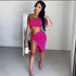 Women's Bohemian Summer Tank Top Slit Skirt Split Swimsuit Set