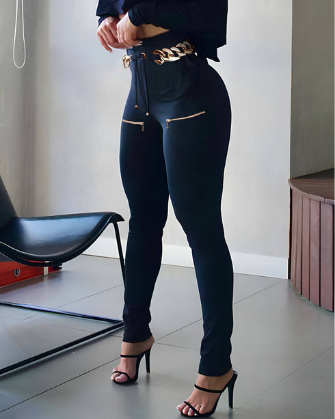 Women's Casual Camouflage Waist Tie Leggings