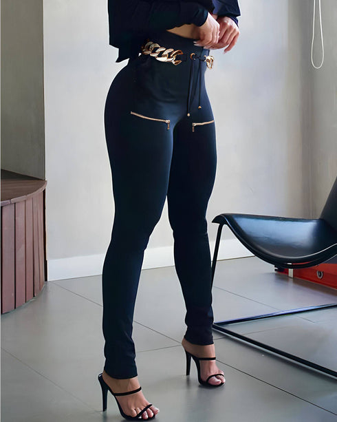 Women's Casual Camouflage Waist Tie Leggings