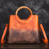 Leather Handbags Hand-Painted Suede Leather Retro