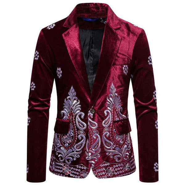 Blazer Embroidery Velvet men's jacket