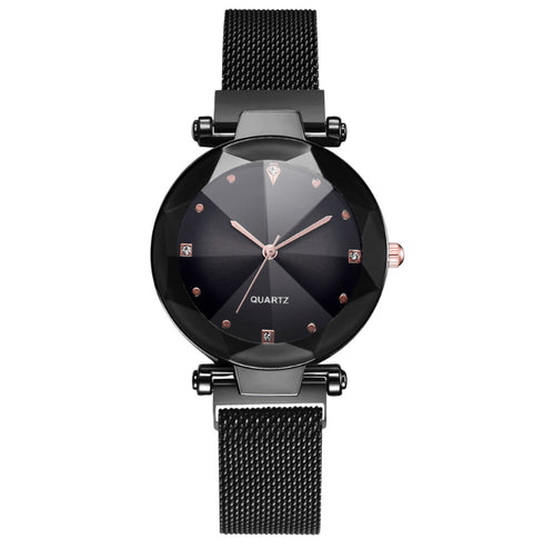 New Fashion Women Mesh Magnet Buckle Starry Sky Watch