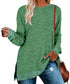 Long Sleeve Round Neck Multicolor Split Top Loose Leisure Pullover T-shirt