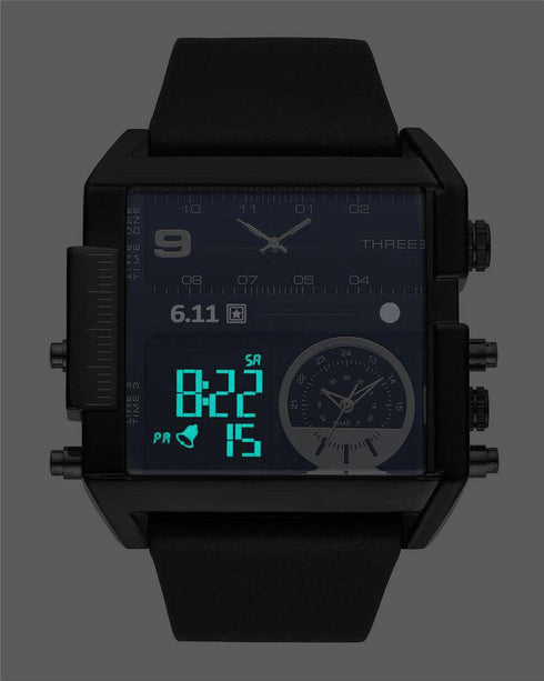 611 date 8145 countdown waterproof backlight luminous double display electronic watch - EsaModa