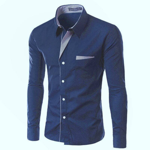 Striped Decoration Men's Shirts