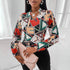 Women's Early Spring Temperament Commuter Red Chiffon Top
