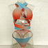 Color Gradient Smudge Three-Piece Bikini Swimsuit