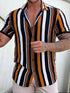 Men's Striped Casual Loose Short Sleeve Street Top