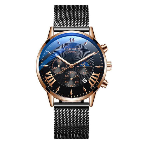 Men's Alloy Mesh Strap Watch With Activity Buckle