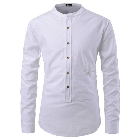 Men's Shirts Korean Men Slim Long Sleeve Dress Shirt