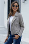 Zipped Notch Collar Short Jacket