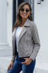 Zipped Notch Collar Short Jacket