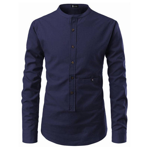Men's Shirts Korean Men Slim Long Sleeve Dress Shirt
