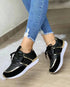 Women's Oversized Thick Soled Color-blocking Casual Low-top Sneakers