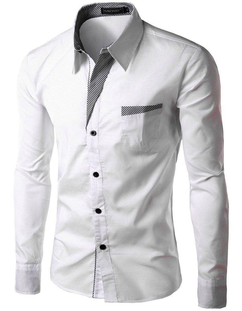 Striped Decoration Men's Shirts