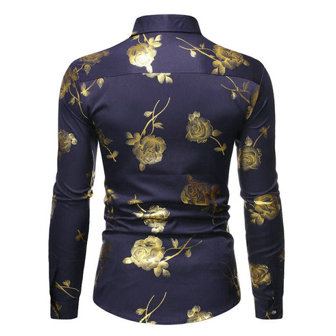 Men's bronzing long-sleeved shirt