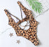 One-piece swimsuit with leopard print