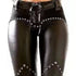 Women's Riveted PU Leather Leggings Solid Casual
