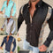 Men's Summer Casual Slim Fashion Long-sleeved Printed Plaid Shirt