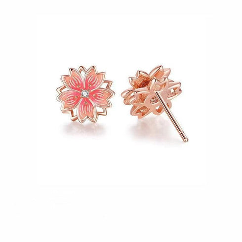 Women's Fashion Rotating Peach Blossom Earrings