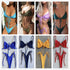 Women's Split Bikini Solid Color Strappy Swimsuit