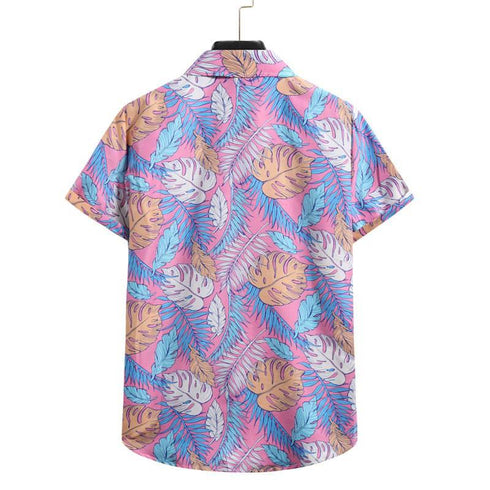 Spring And Summer Men's Beach Flower Hawaiian Shirt
