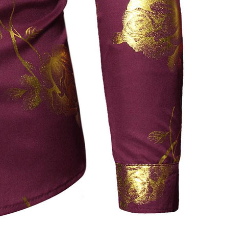 Men's bronzing long-sleeved shirt
