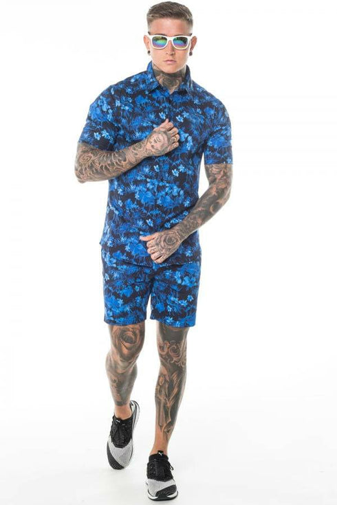 Men's 3D printed shirt suit