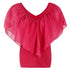 Chiffon Bat Sleeve Stitching T-Shirt Top