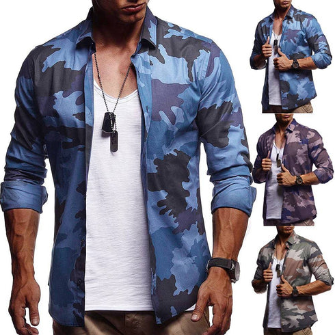 Men's camouflage long sleeve shirt