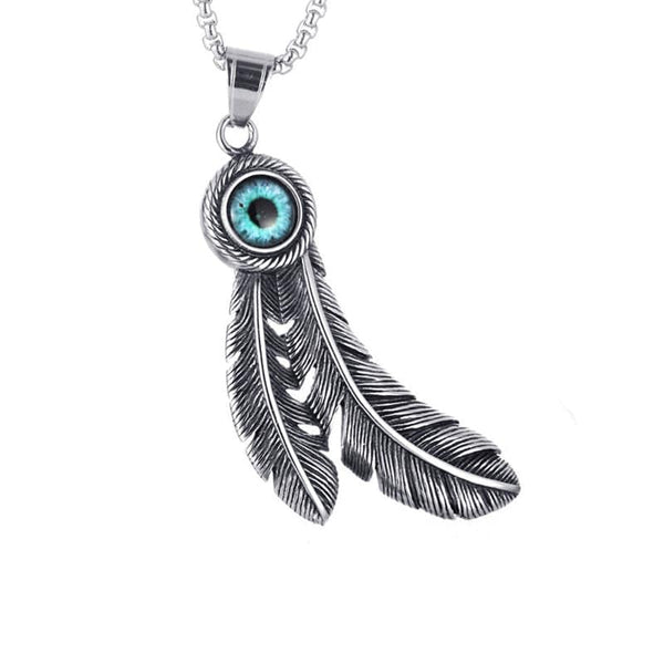 Punk Titanium Steel Takahashi Feather Pendant