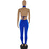 Women's Fashion Solid Color Backless Two-piece Suit