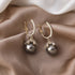 Earrings Female French Net Red 925 Silver Needle Pearl