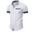 Men's Print Stitching Design Short Sleeve Button Shirt
