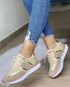 Women's Oversized Thick Soled Color-blocking Casual Low-top Sneakers