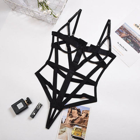 Complicated Craftsmanship Cross-over Sexy Lingerie Bodysuit