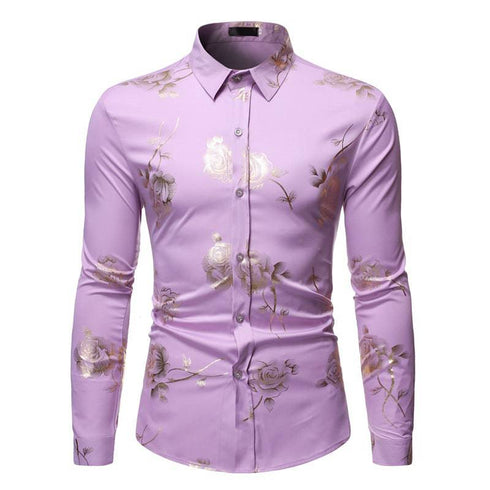 Men's bronzing long-sleeved shirt