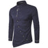 Men's Oblique Button Irregular Multi-color Trendy Slim Shirt