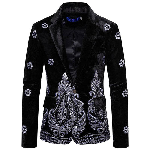 Blazer Embroidery Velvet men's jacket