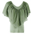 Chiffon Bat Sleeve Stitching T-Shirt Top
