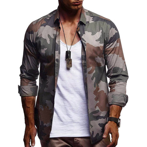Men's camouflage long sleeve shirt