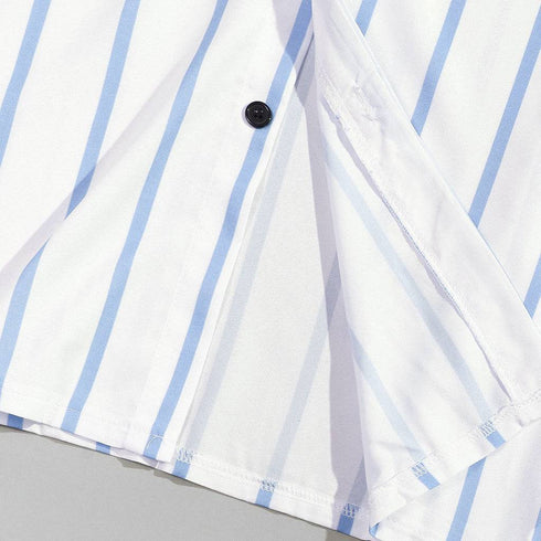 Printed wide lapel button cardigan long sleeve casual shirt