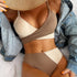 Color-blocked Thick Pit Strip Cross-tie Swimsuit