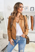 Zipped Notch Collar Short Jacket
