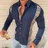 Men's Summer Casual Slim Fashion Long-sleeved Printed Plaid Shirt