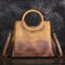 Leather Handbags Hand-Painted Suede Leather Retro