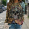 Women's Long sleeve skull print sweatshirt