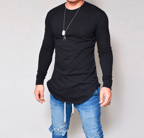 Men's T-shirt Top Solid Long Sleeve
