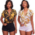 Chain print fashion female blouse shirt