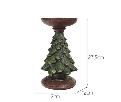 Wooden Christmas Tree Candlestick Base